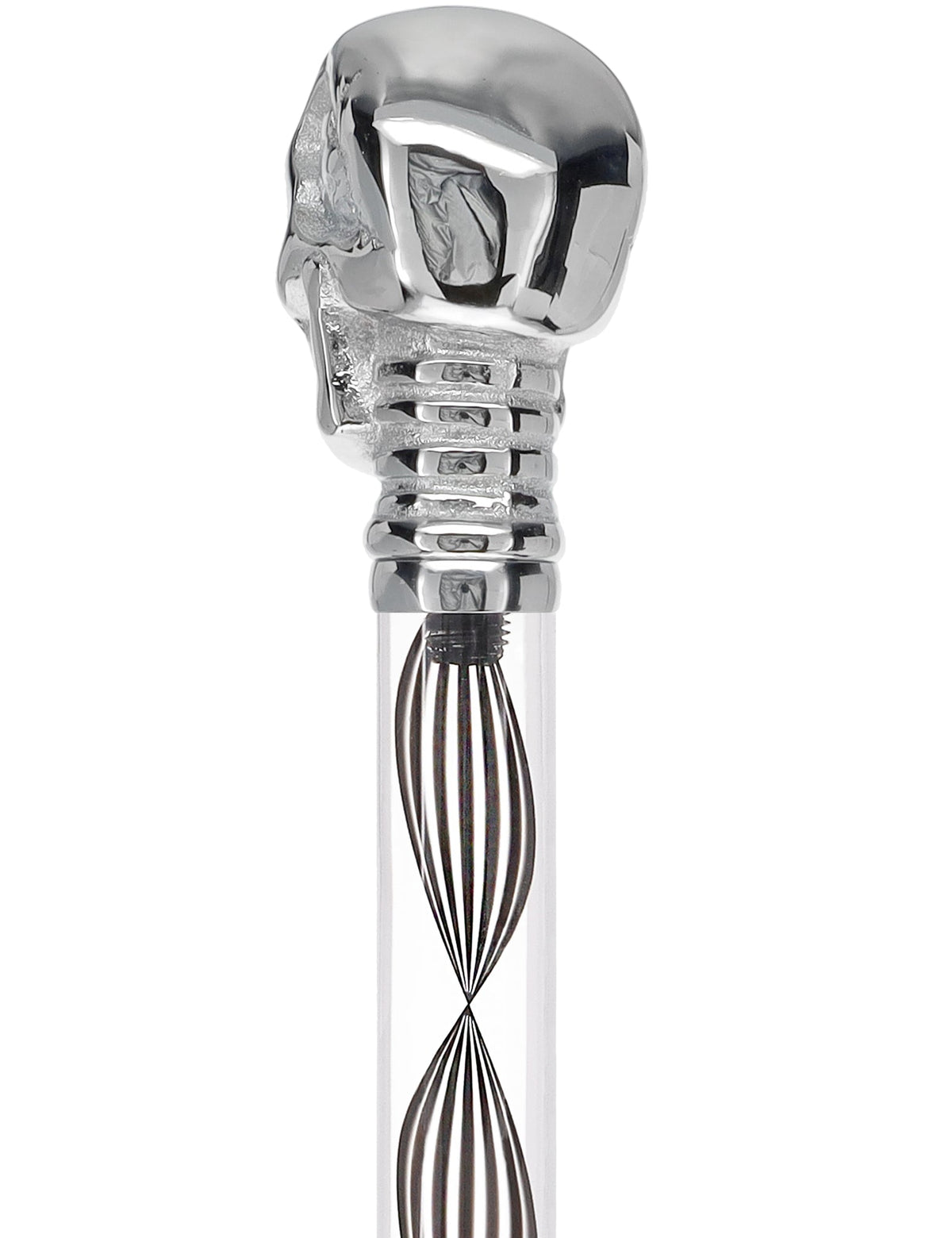 Crystal Elegance Chrome Skull Cane with Invisible Acrylic Shaft Options Clear Lucite Walking Canes - Tophatter Daily Deals