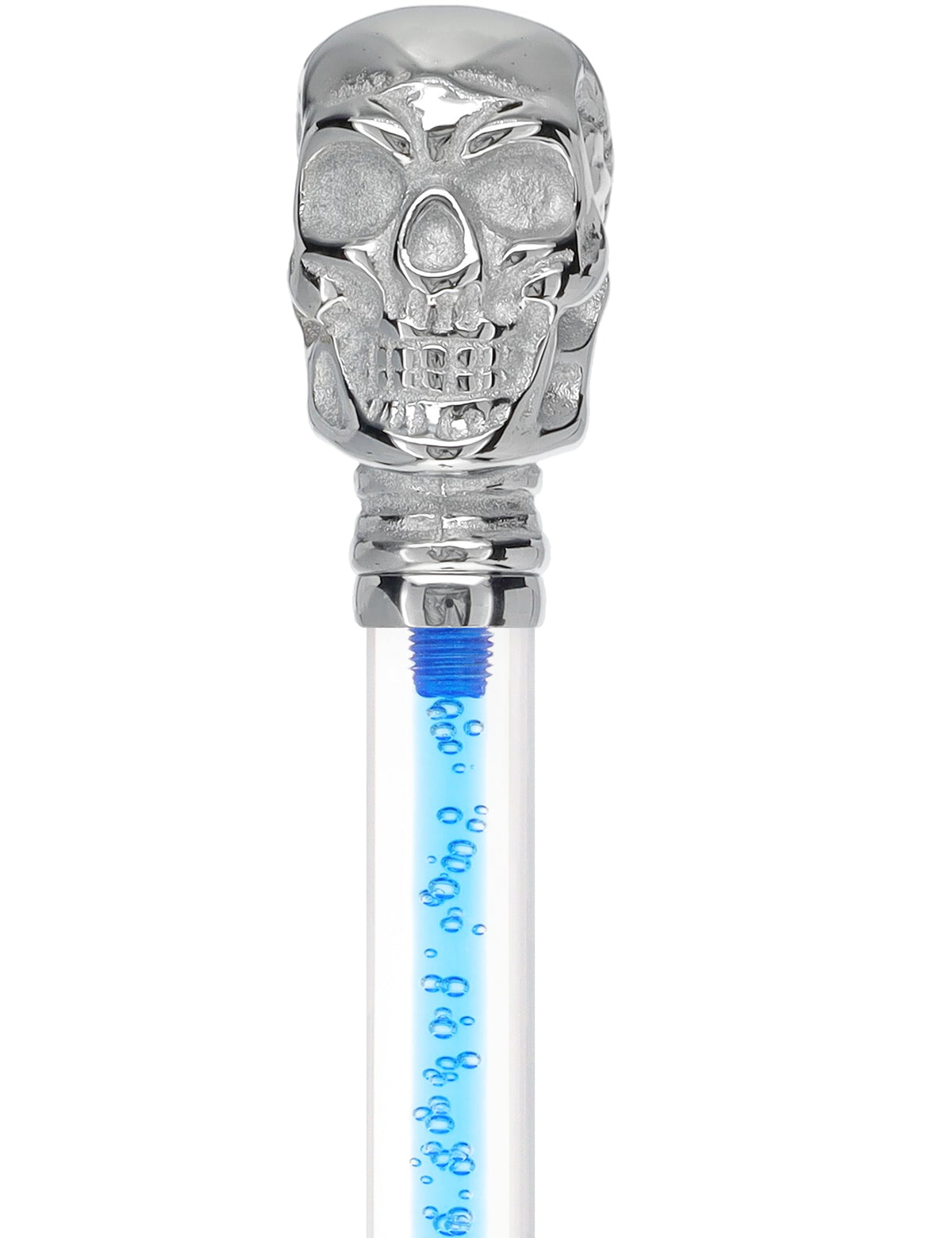Color Crystal Elegance Chrome Skull Cane with Invisible Acrylic Shaft Options Clear Lucite Walking Canes - Tophatter Daily Deals