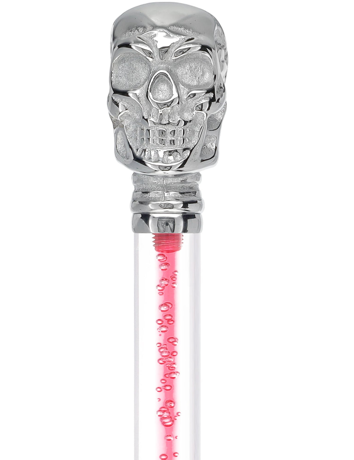 Color Crystal Elegance Chrome Skull Cane with Invisible Acrylic Shaft Options Clear Lucite Walking Canes - Tophatter Daily Deals
