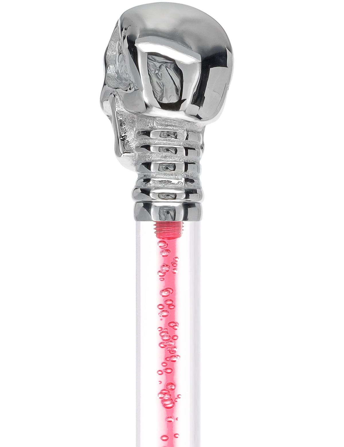 Color Crystal Elegance Chrome Skull Cane with Invisible Acrylic Shaft Options Clear Lucite Walking Canes - Tophatter Daily Deals
