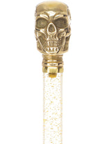 Crystal Elegance Brass Skull Cane with Invisible Acrylic Shaft Options Clear Lucite Walking Canes - Tophatter Daily Deals