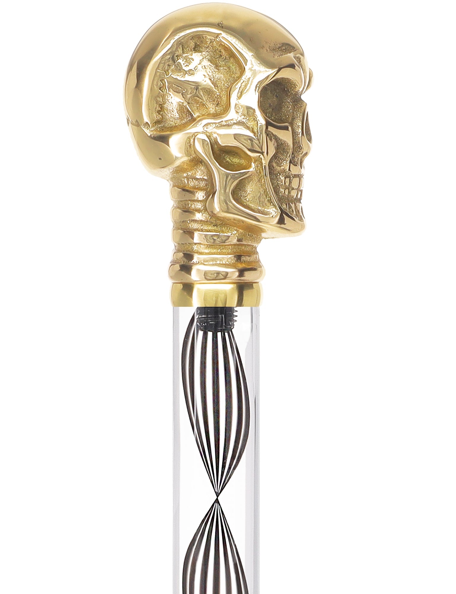 Crystal Elegance Brass Skull Cane with Invisible Acrylic Shaft Options Clear Lucite Walking Canes - Tophatter Daily Deals
