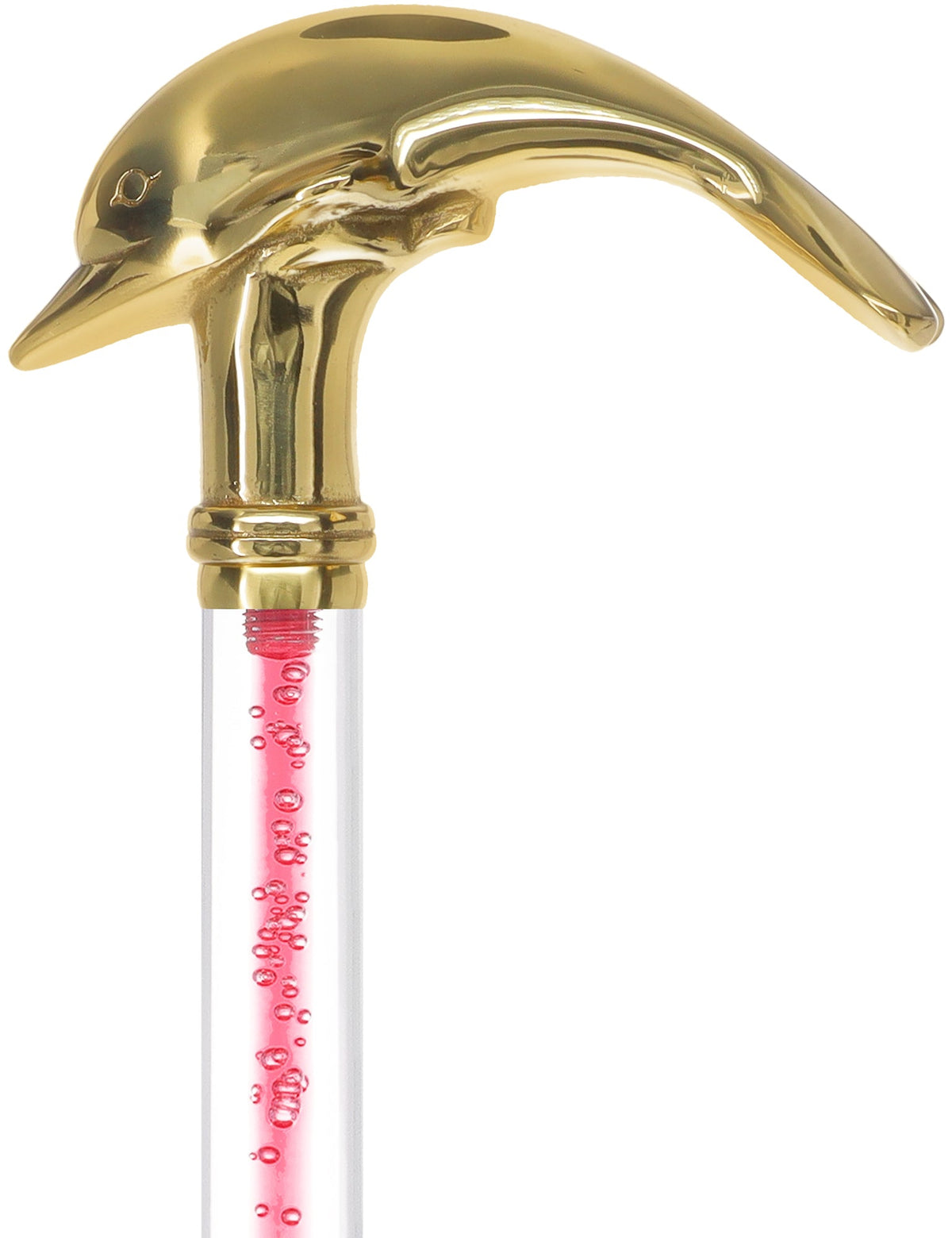 Color Crystal Elegance Brass Dolphin Cane with Invisible Acrylic Shaft Options Clear Lucite Walking Canes - Tophatter Daily Deals