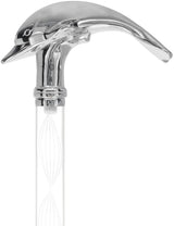 Crystal Elegance Chrome Dolphin Cane with Invisible Acrylic Shaft Options Clear Lucite Walking Canes - Tophatter Daily Deals