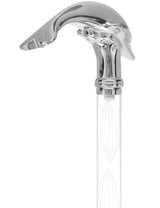 Crystal Elegance Chrome Dolphin Cane with Invisible Acrylic Shaft Options Clear Lucite Walking Canes - Tophatter Daily Deals