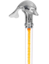 Color Crystal Elegance Chrome Dolphin Cane with Invisible Acrylic Shaft Options Clear Lucite Walking Canes - Tophatter Daily Deals