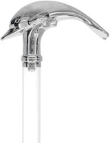 Crystal Elegance Chrome Dolphin Cane with Invisible Acrylic Shaft Options Clear Lucite Walking Canes - Tophatter Daily Deals