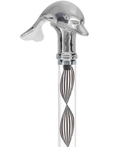 Crystal Elegance Chrome Dolphin Cane with Invisible Acrylic Shaft Options Clear Lucite Walking Canes - Tophatter Daily Deals