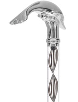 Crystal Elegance Chrome Dolphin Cane with Invisible Acrylic Shaft Options Clear Lucite Walking Canes - Tophatter Daily Deals