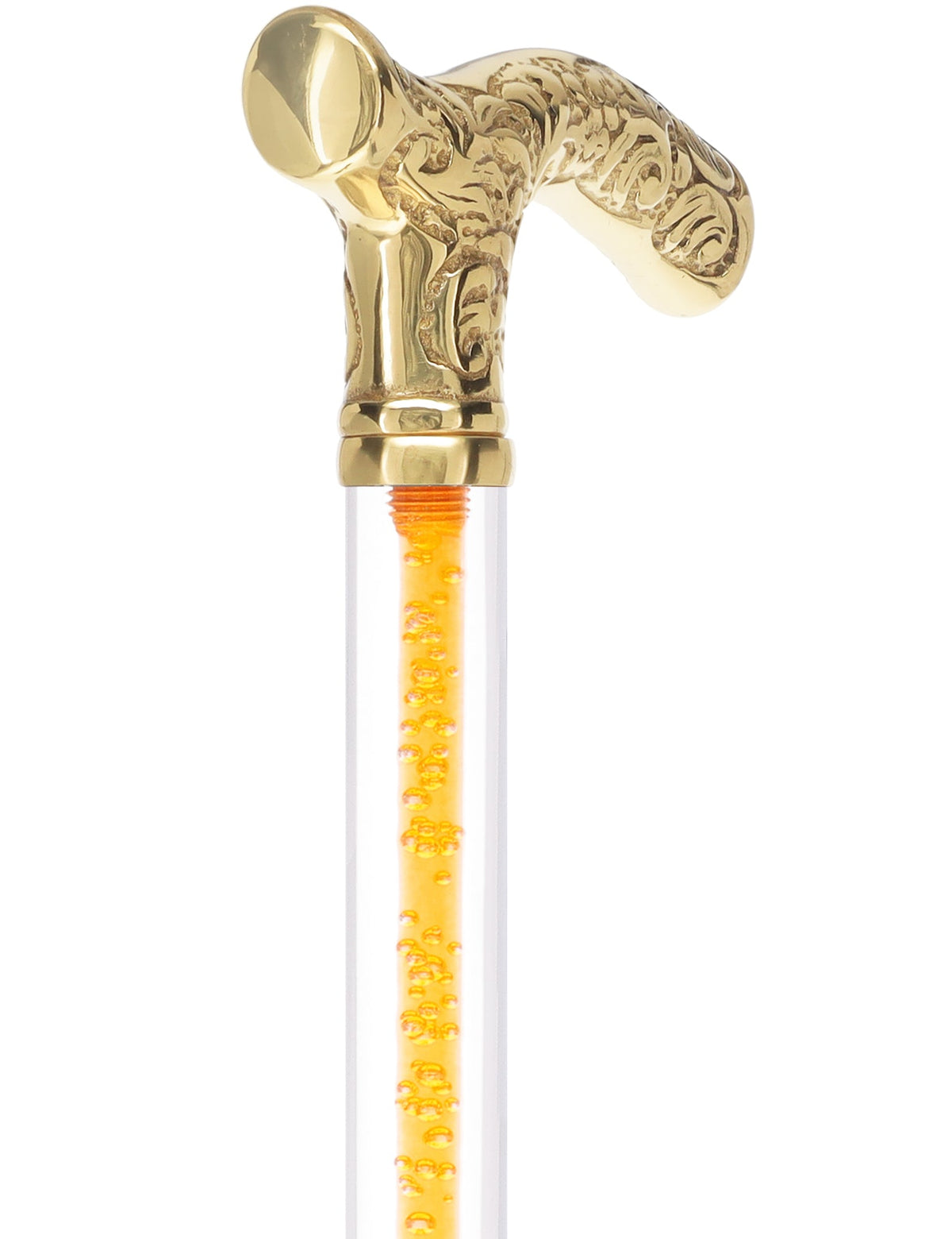 Color Crystal Elegance Brass Fritz Cane with Invisible Acrylic Shaft Options Clear Lucite Walking Canes - Tophatter Daily Deals