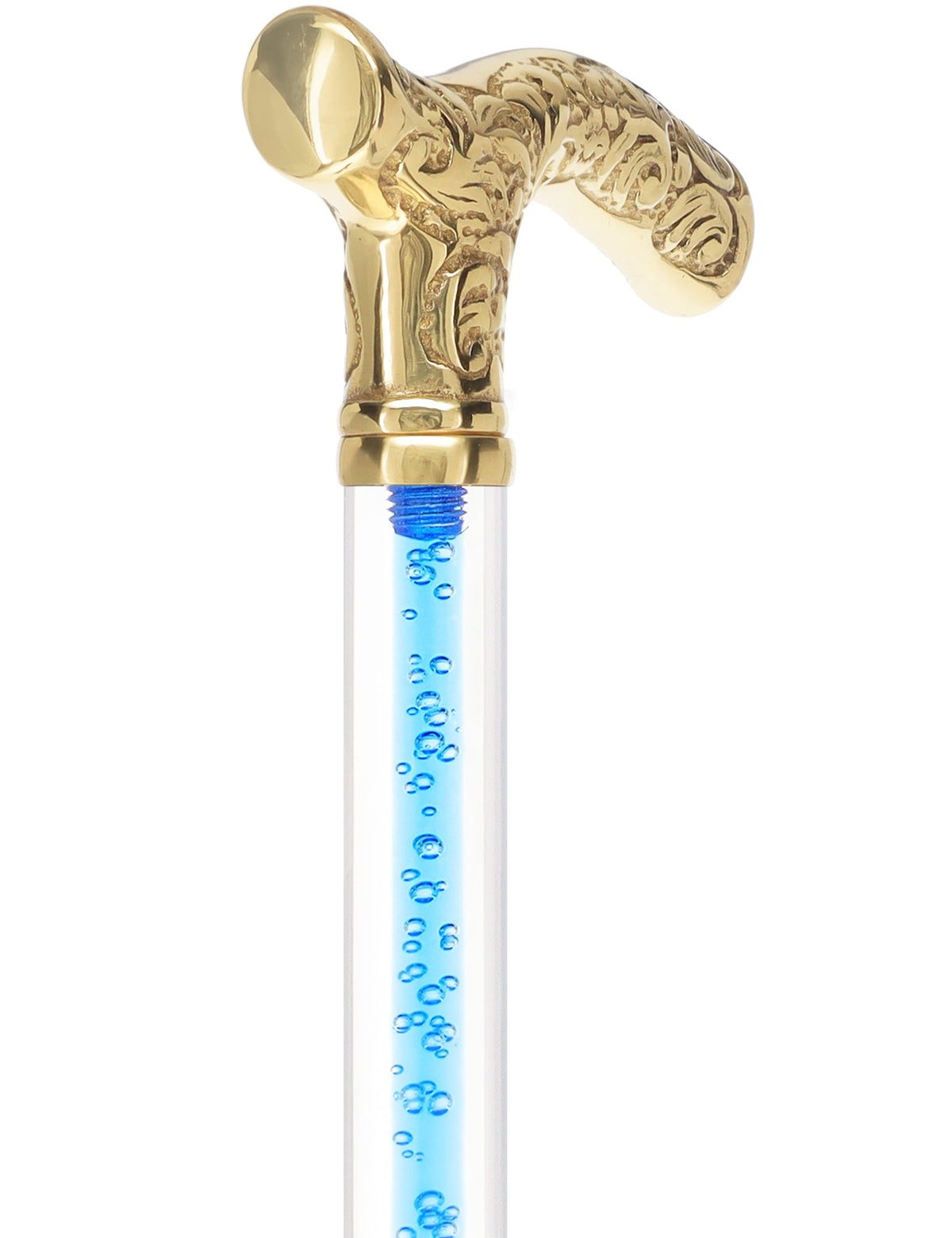 Color Crystal Elegance Brass Fritz Cane with Invisible Acrylic Shaft Options Clear Lucite Walking Canes - Tophatter Daily Deals