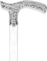 Crystal Elegance Chrome Fritz Cane with Invisible Acrylic Shaft Options Clear Lucite Walking Canes - Tophatter Daily Deals