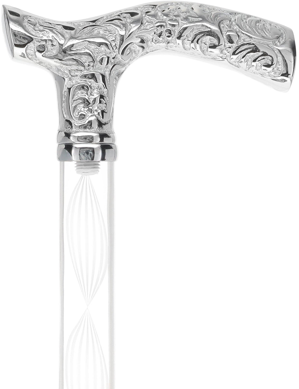 Crystal Elegance Chrome Fritz Cane with Invisible Acrylic Shaft Options Clear Lucite Walking Canes - Tophatter Daily Deals