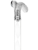 Crystal Elegance Chrome Fritz Cane with Invisible Acrylic Shaft Options Clear Lucite Walking Canes - Tophatter Daily Deals