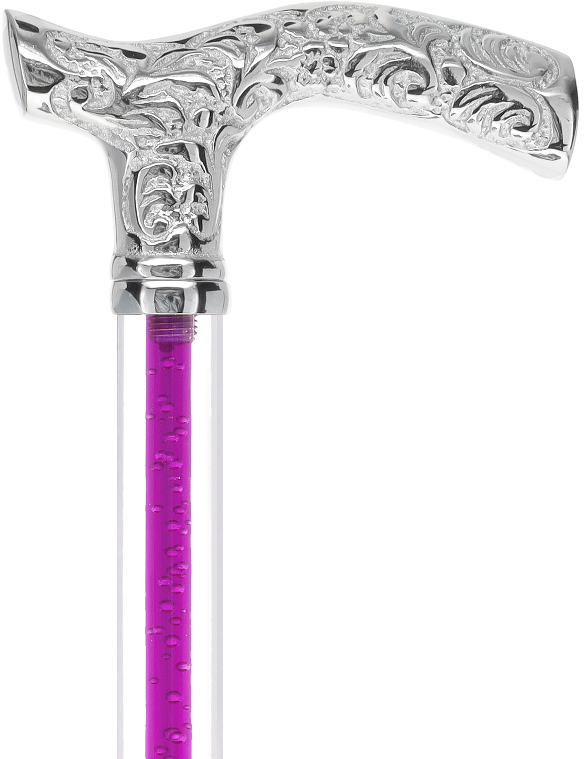 Color Crystal Elegance Chrome Fritz Cane with Invisible Acrylic Shaft Options Clear Lucite Walking Canes - Tophatter Daily Deals