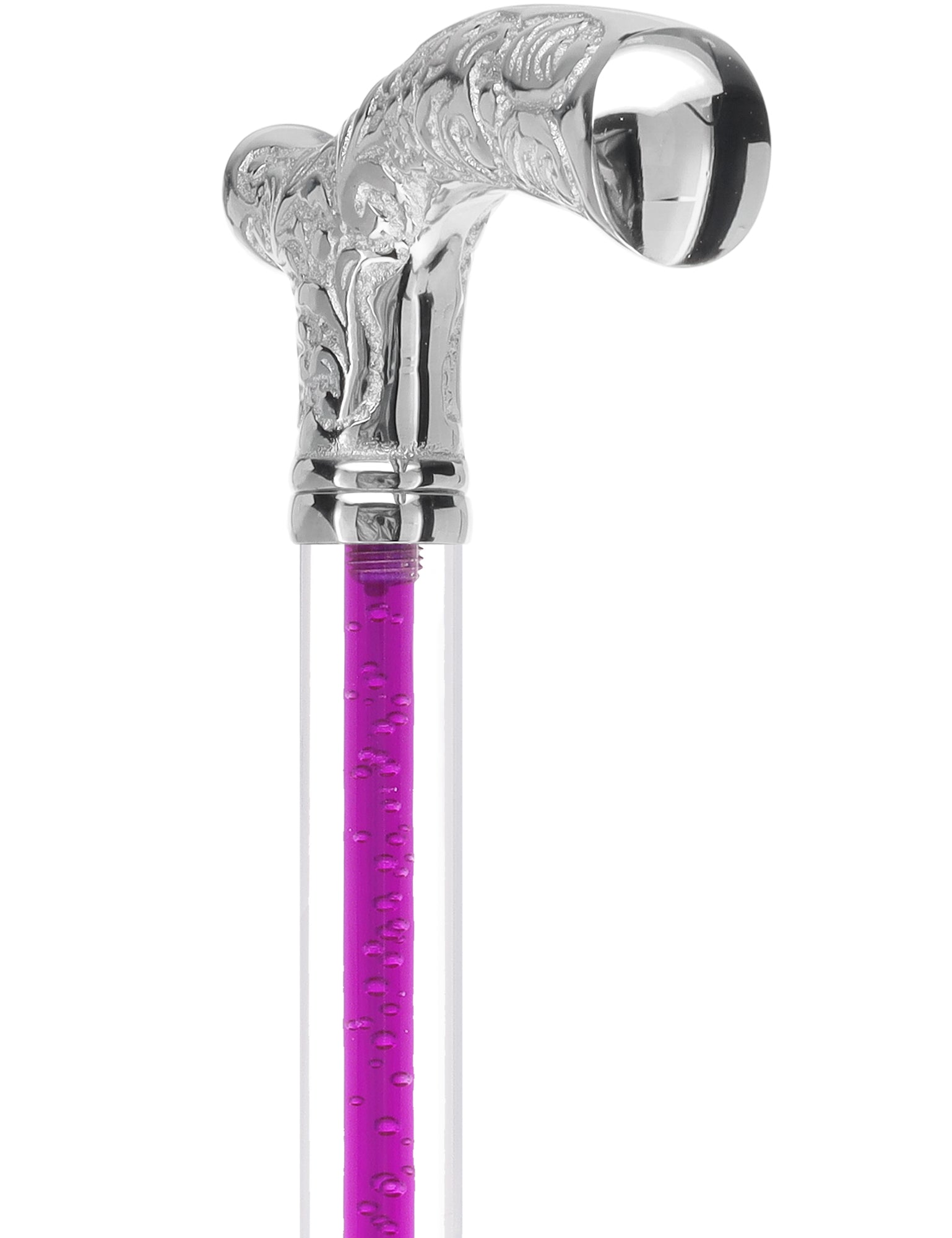 Color Crystal Elegance Chrome Fritz Cane with Invisible Acrylic Shaft Options Clear Lucite Walking Canes - Tophatter Daily Deals