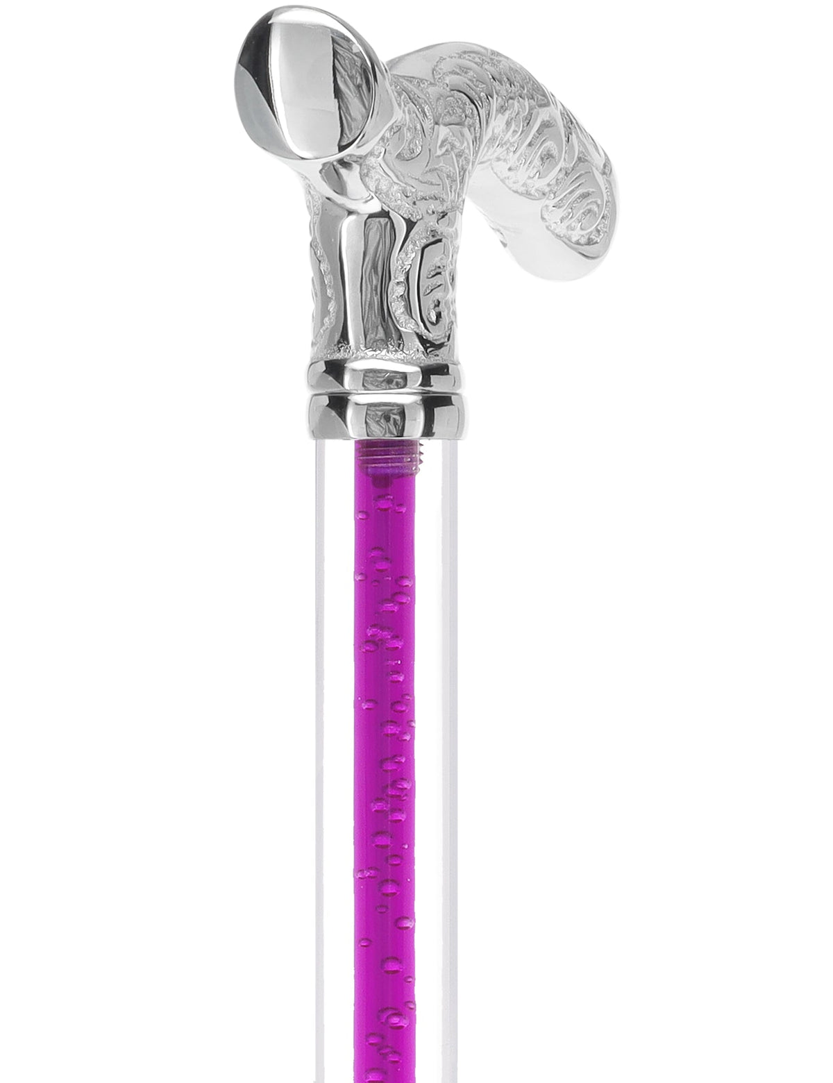 Color Crystal Elegance Chrome Fritz Cane with Invisible Acrylic Shaft Options Clear Lucite Walking Canes - Tophatter Daily Deals
