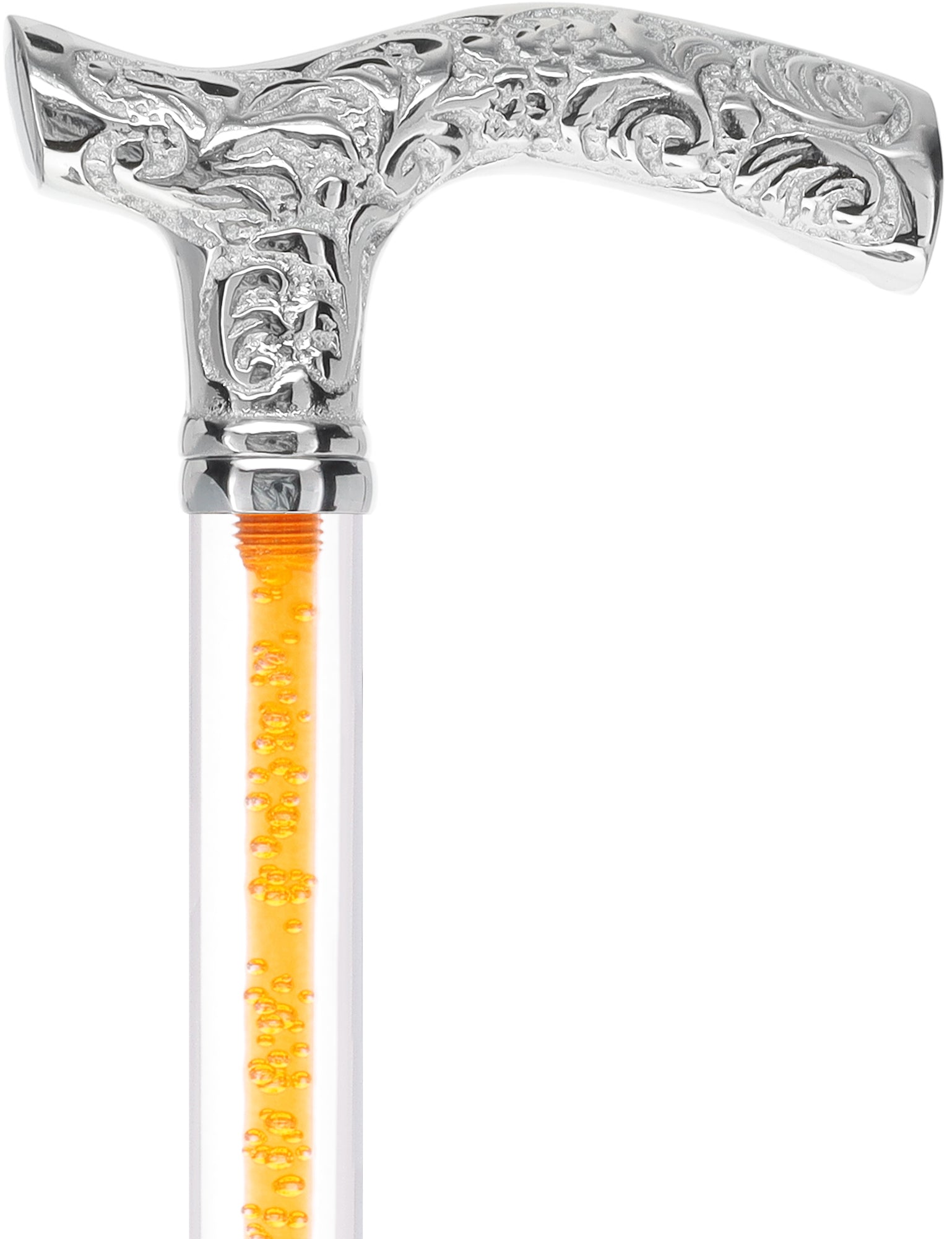 Color Crystal Elegance Chrome Fritz Cane with Invisible Acrylic Shaft Options Clear Lucite Walking Canes - Tophatter Daily Deals