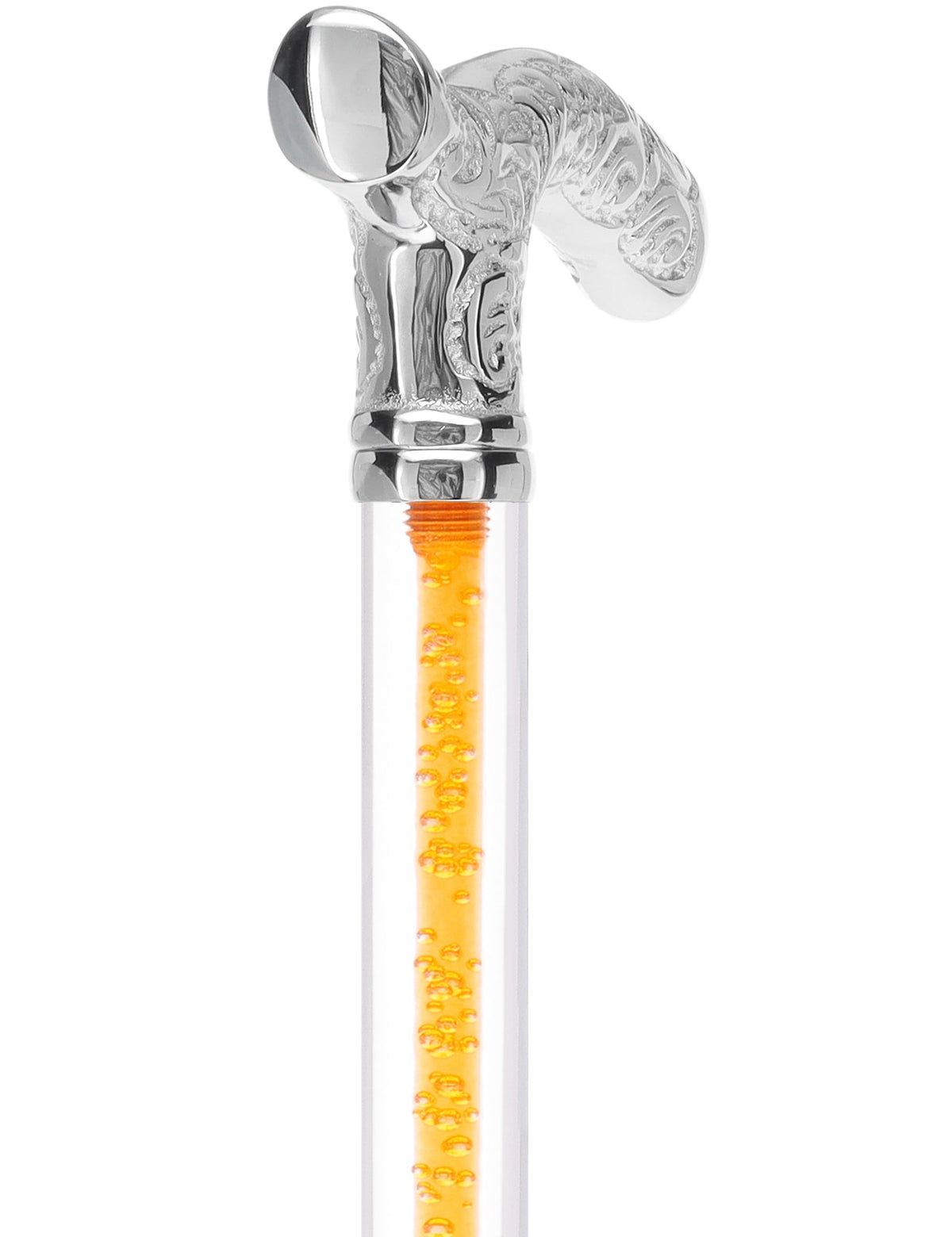 Color Crystal Elegance Chrome Fritz Cane with Invisible Acrylic Shaft Options Clear Lucite Walking Canes - Tophatter Daily Deals