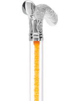 Color Crystal Elegance Chrome Fritz Cane with Invisible Acrylic Shaft Options Clear Lucite Walking Canes - Tophatter Daily Deals