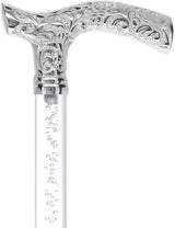 Crystal Elegance Chrome Fritz Cane with Invisible Acrylic Shaft Options Clear Lucite Walking Canes - Tophatter Daily Deals