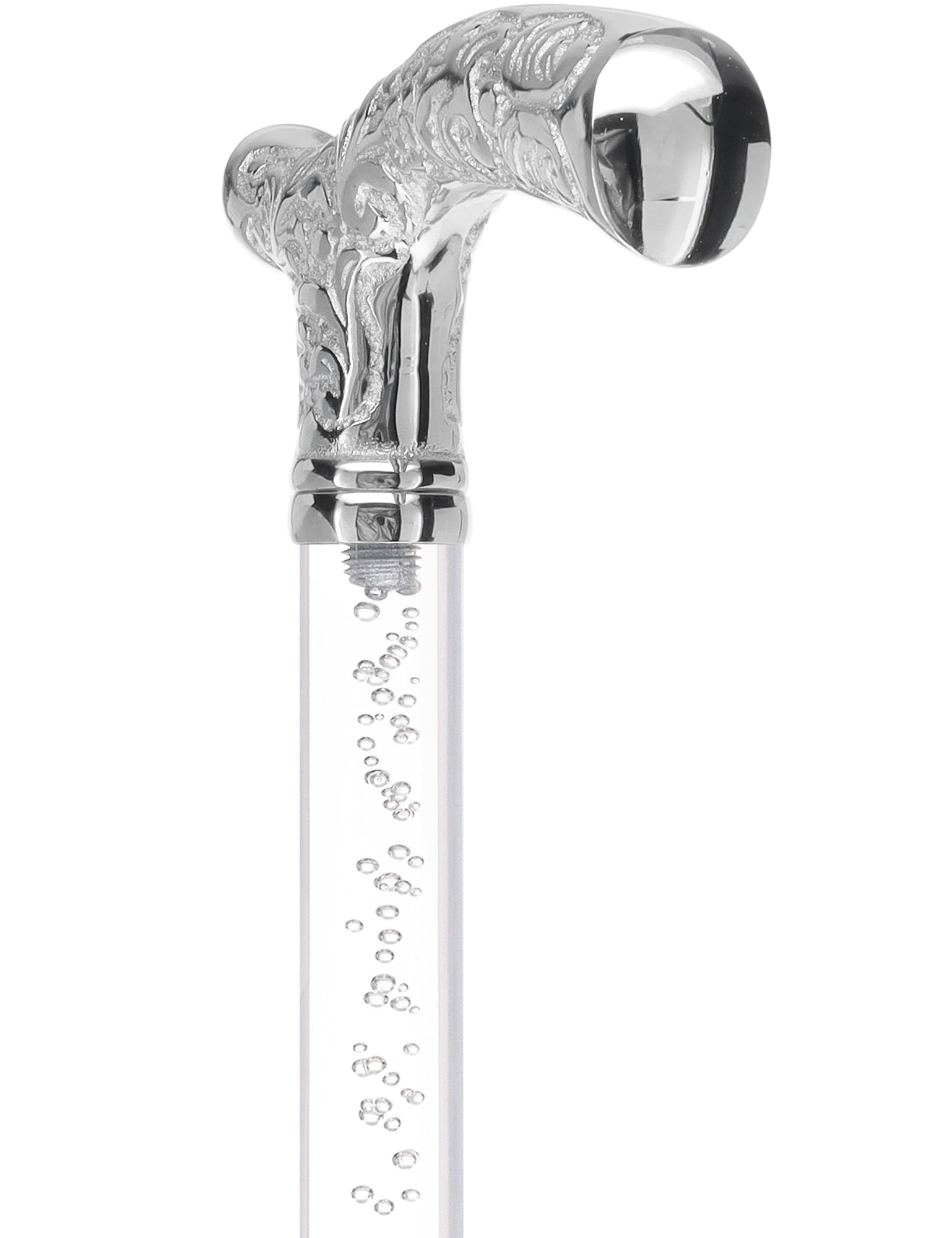 Crystal Elegance Chrome Fritz Cane with Invisible Acrylic Shaft Options Clear Lucite Walking Canes - Tophatter Daily Deals
