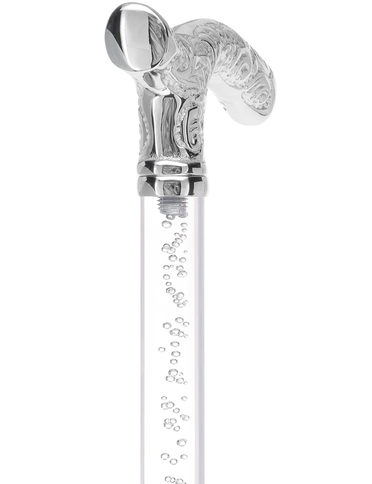 Crystal Elegance Chrome Fritz Cane with Invisible Acrylic Shaft Options Clear Lucite Walking Canes - Tophatter Daily Deals