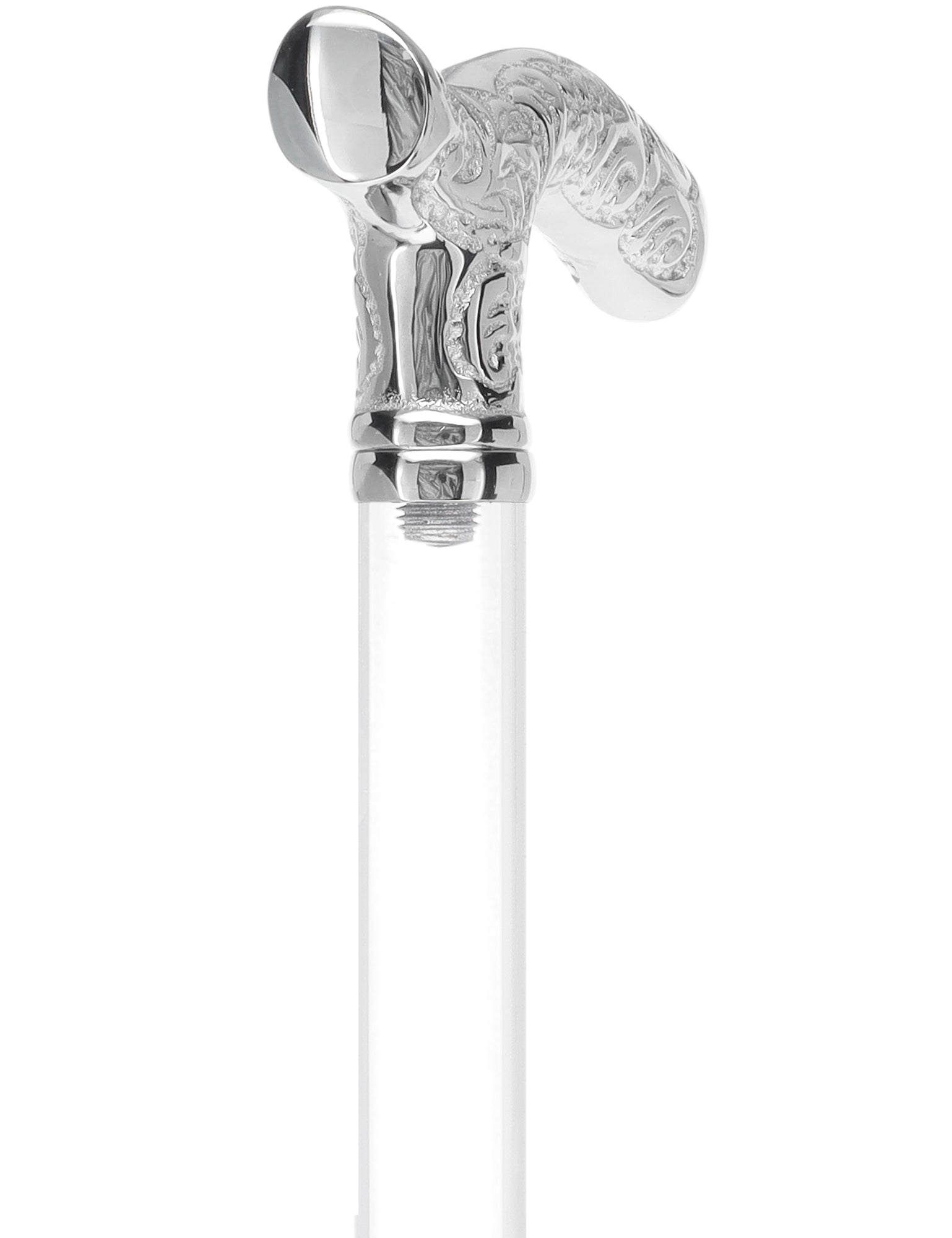 Crystal Elegance Chrome Fritz Cane with Invisible Acrylic Shaft Options Clear Lucite Walking Canes - Tophatter Daily Deals