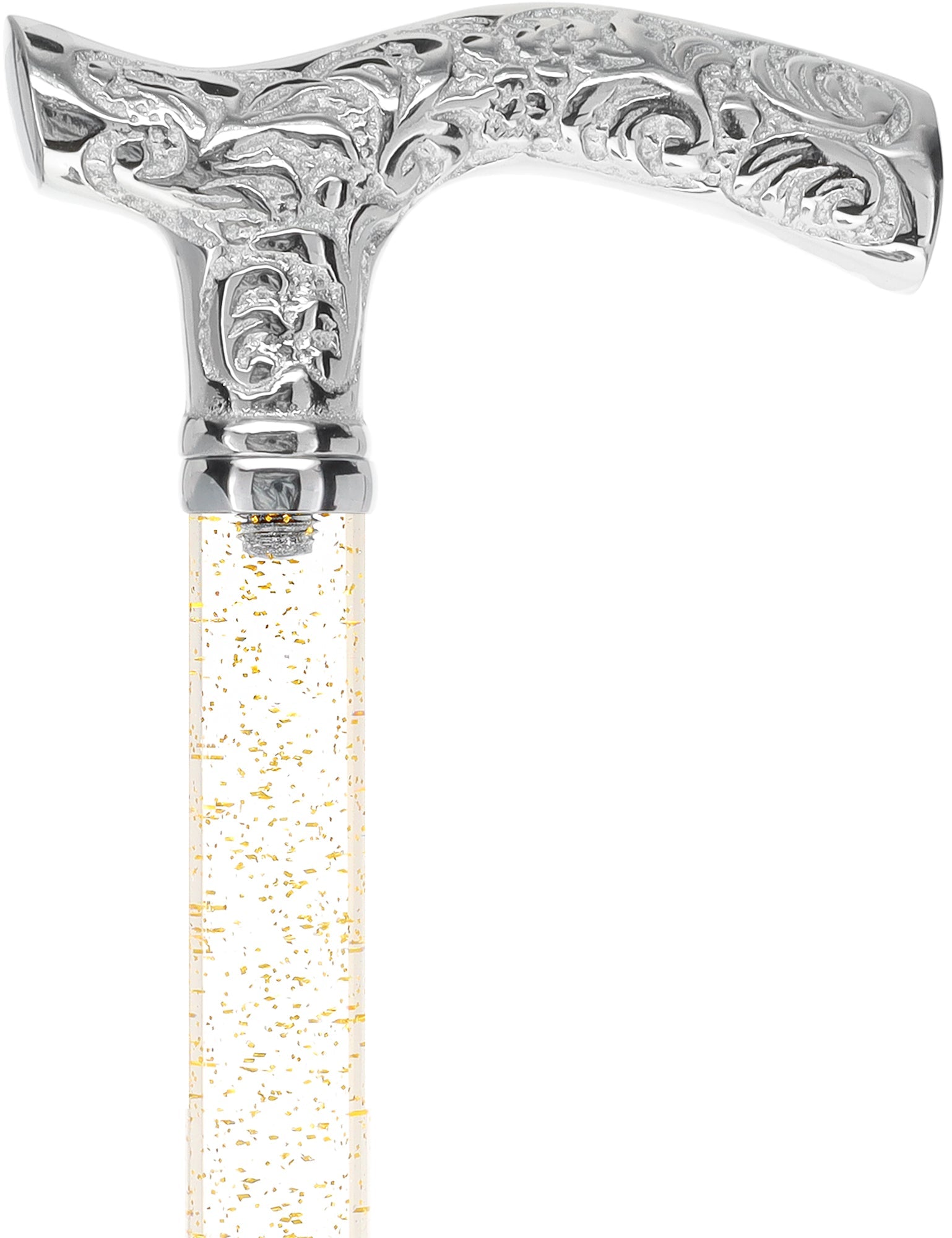 Crystal Elegance Chrome Fritz Cane with Invisible Acrylic Shaft Options Clear Lucite Walking Canes - Tophatter Daily Deals