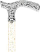 Crystal Elegance Chrome Fritz Cane with Invisible Acrylic Shaft Options Clear Lucite Walking Canes - Tophatter Daily Deals