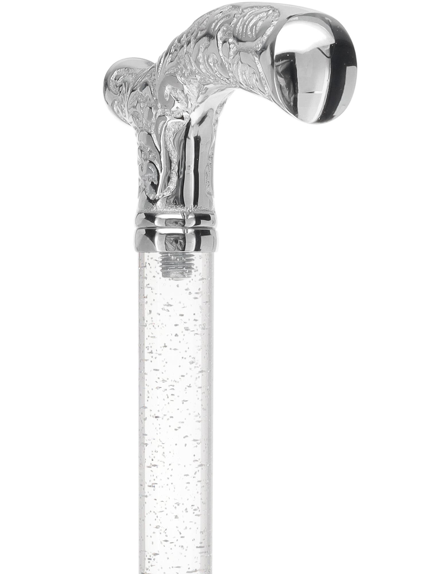 Crystal Elegance Chrome Fritz Cane with Invisible Acrylic Shaft Options Clear Lucite Walking Canes - Tophatter Daily Deals
