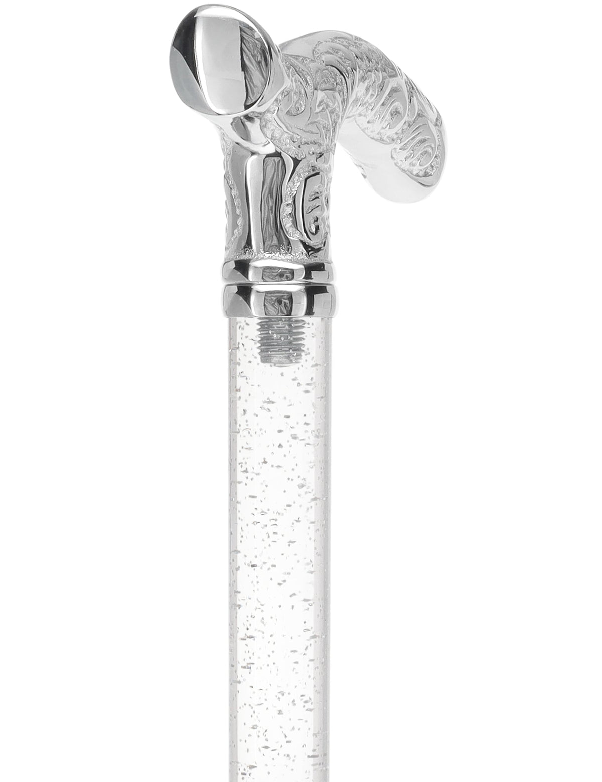 Crystal Elegance Chrome Fritz Cane with Invisible Acrylic Shaft Options Clear Lucite Walking Canes - Tophatter Daily Deals