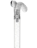 Crystal Elegance Chrome Fritz Cane with Invisible Acrylic Shaft Options Clear Lucite Walking Canes - Tophatter Daily Deals