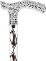 Crystal Elegance Chrome Fritz Cane with Invisible Acrylic Shaft Options Clear Lucite Walking Canes - Tophatter Daily Deals