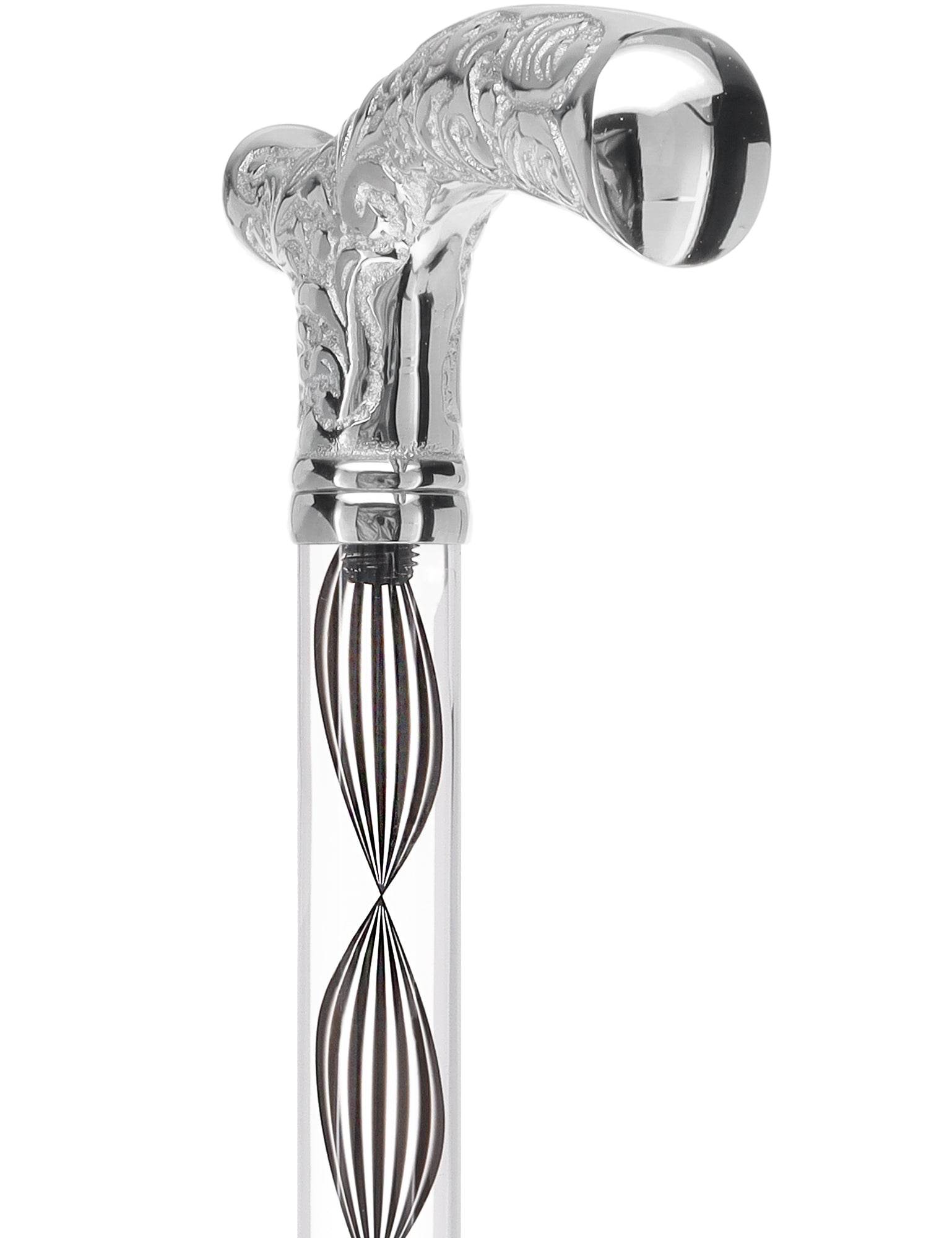 Crystal Elegance Chrome Fritz Cane with Invisible Acrylic Shaft Options Clear Lucite Walking Canes - Tophatter Daily Deals