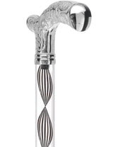Crystal Elegance Chrome Fritz Cane with Invisible Acrylic Shaft Options Clear Lucite Walking Canes - Tophatter Daily Deals