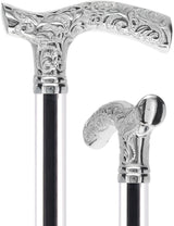Crystal Elegance Chrome Fritz Cane with Invisible Acrylic Shaft Options Obsidian Streak Clear Lucite Walking Canes - Tophatter Daily Deals