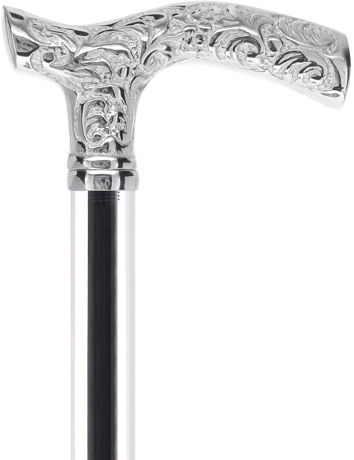 Crystal Elegance Chrome Fritz Cane with Invisible Acrylic Shaft Options Clear Lucite Walking Canes - Tophatter Daily Deals