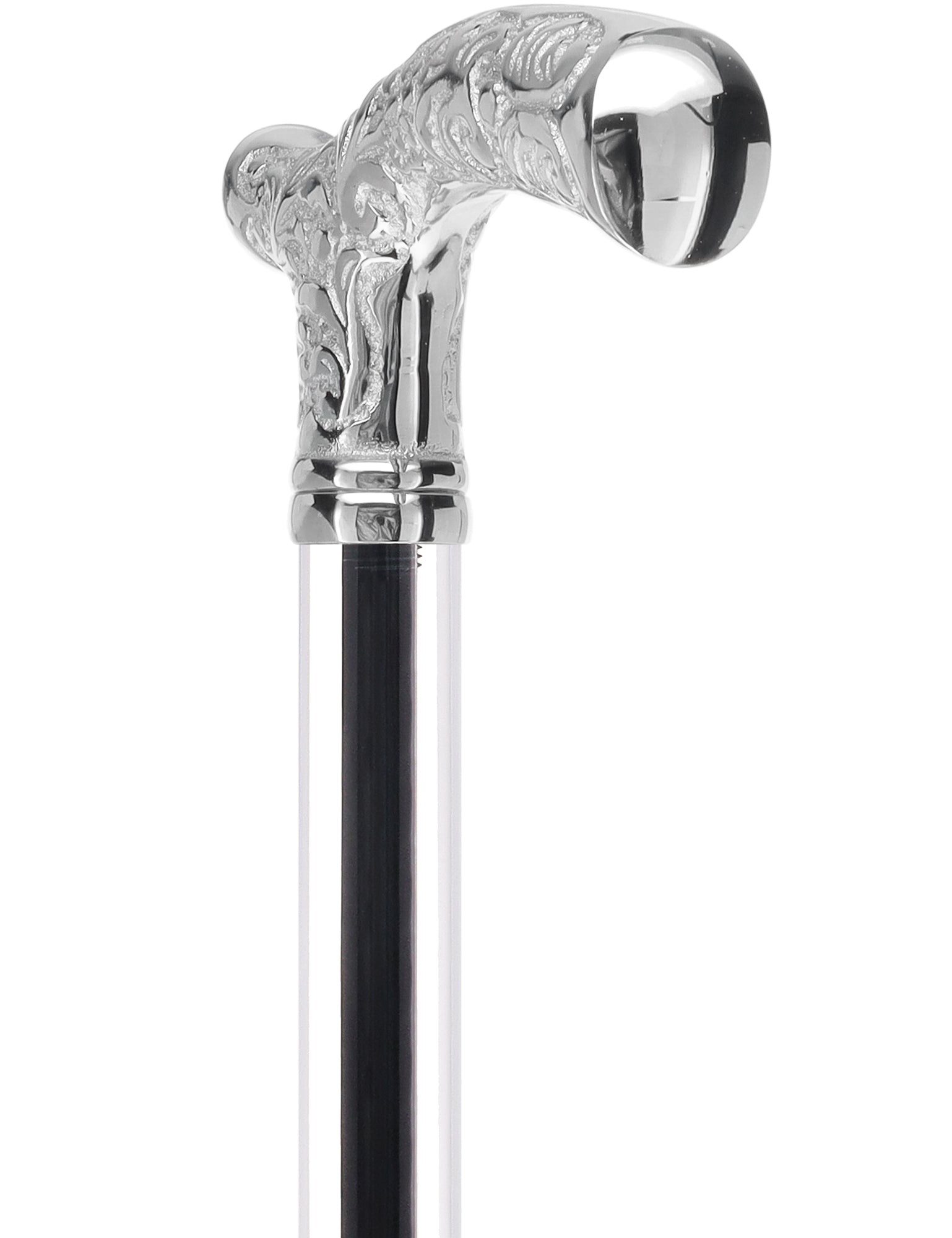 Crystal Elegance Chrome Fritz Cane with Invisible Acrylic Shaft Options Clear Lucite Walking Canes - Tophatter Daily Deals
