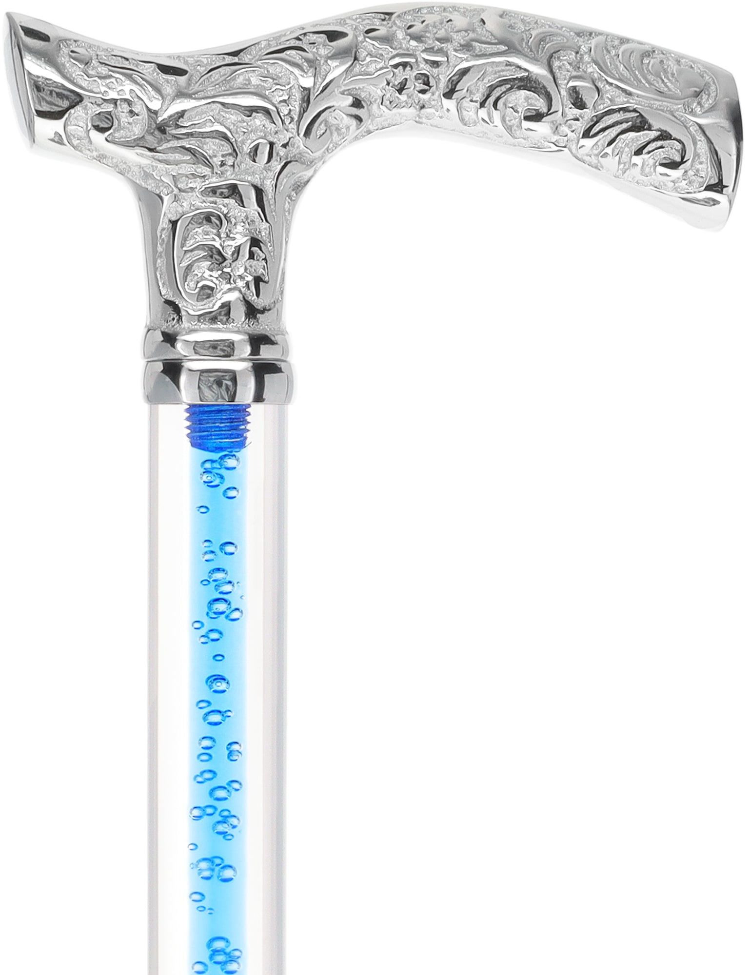 Color Crystal Elegance Chrome Fritz Cane with Invisible Acrylic Shaft Options Clear Lucite Walking Canes - Tophatter Daily Deals