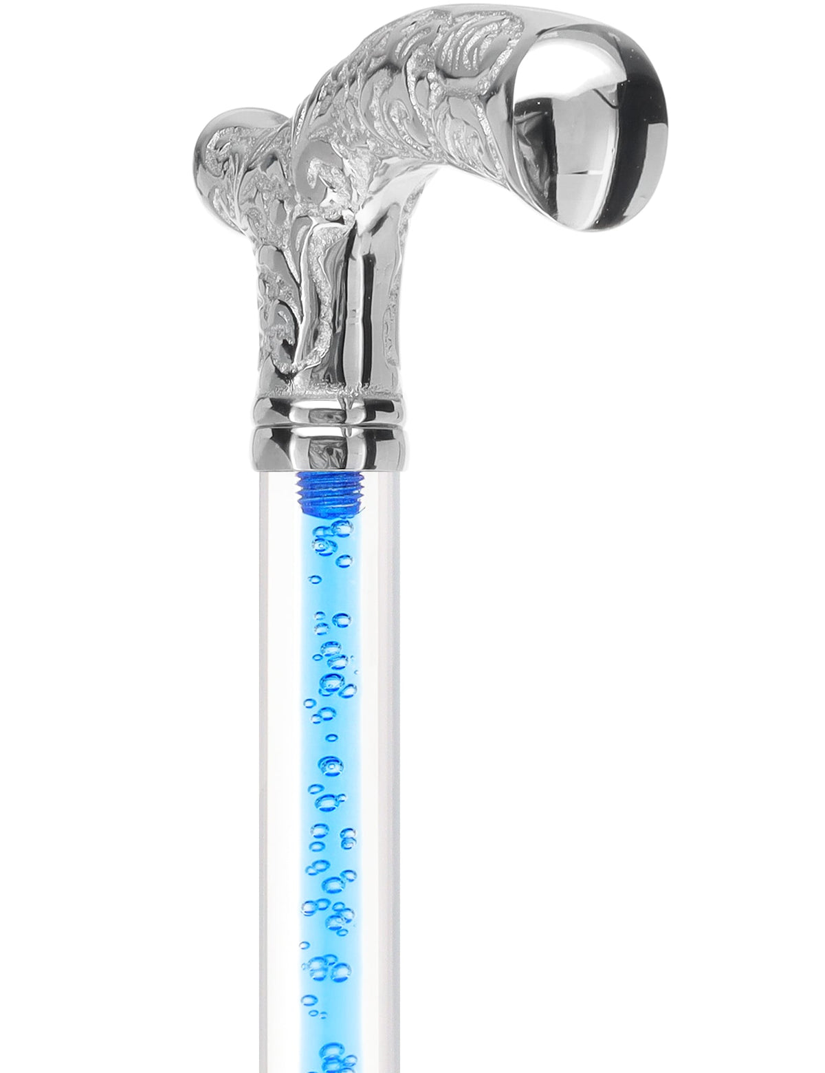 Color Crystal Elegance Chrome Fritz Cane with Invisible Acrylic Shaft Options Clear Lucite Walking Canes - Tophatter Daily Deals