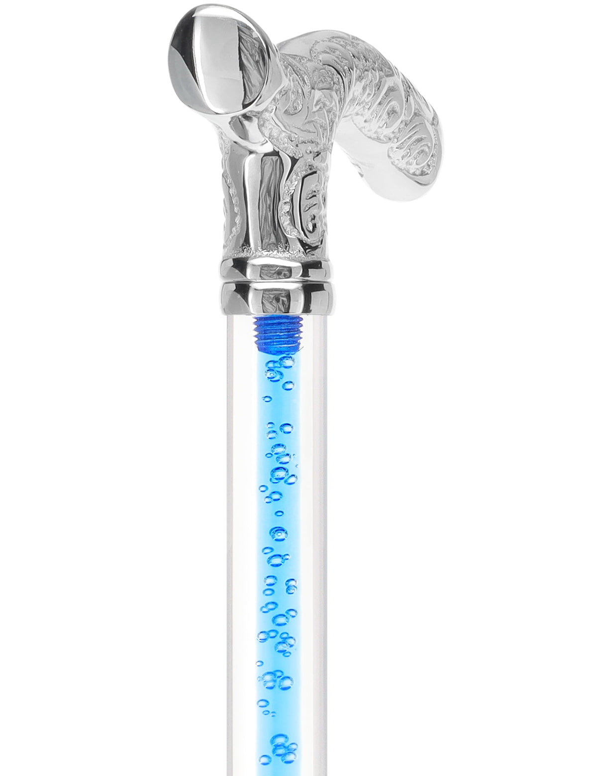 Color Crystal Elegance Chrome Fritz Cane with Invisible Acrylic Shaft Options Clear Lucite Walking Canes - Tophatter Daily Deals