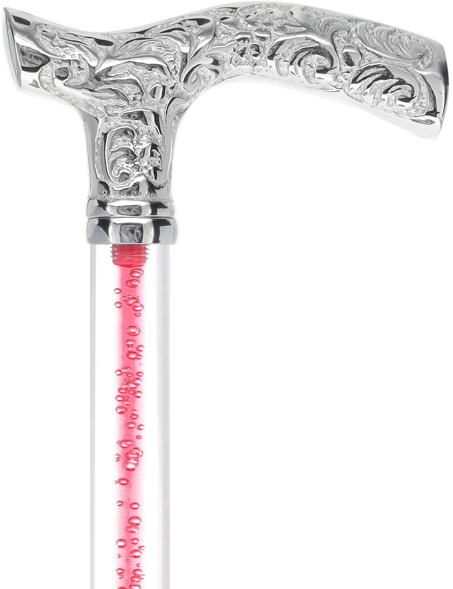 Color Crystal Elegance Chrome Fritz Cane with Invisible Acrylic Shaft Options Clear Lucite Walking Canes - Tophatter Daily Deals