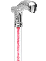 Color Crystal Elegance Chrome Fritz Cane with Invisible Acrylic Shaft Options Clear Lucite Walking Canes - Tophatter Daily Deals