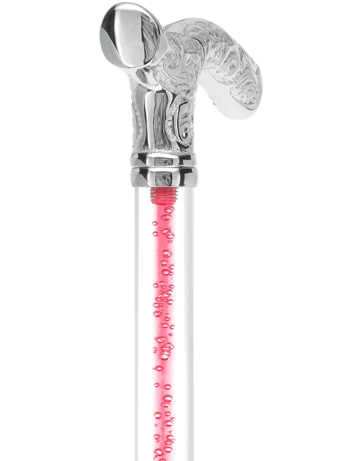 Color Crystal Elegance Chrome Fritz Cane with Invisible Acrylic Shaft Options Clear Lucite Walking Canes - Tophatter Daily Deals
