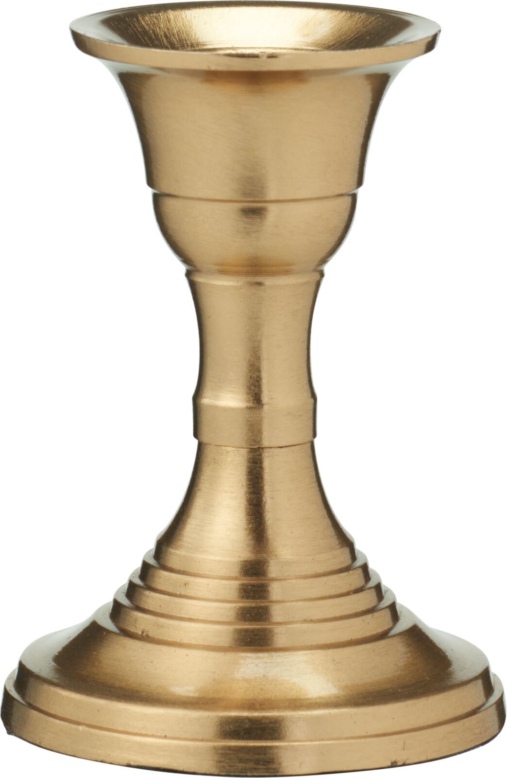 Brass Metal Candlestick | Brass Effect Short Candle Holder Stand - 8cm Candlestick - Tophatter Daily Deals