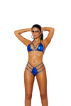 Blue Lamé Strappy Bikini Bikinis - Tophatter Daily Deals