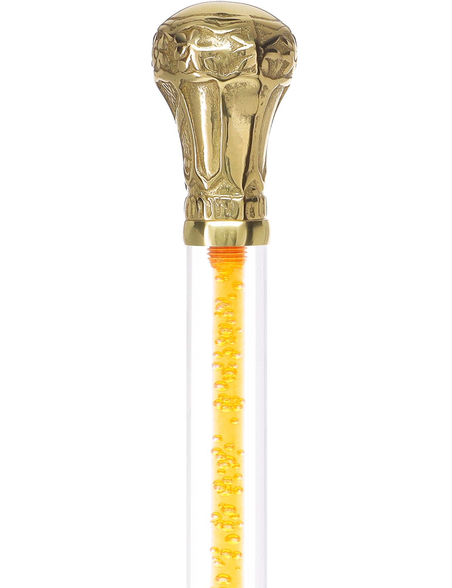 Color Crystal Elegance Brass Knob Cane with Invisible Acrylic Shaft Options Clear Lucite Walking Canes - Tophatter Daily Deals