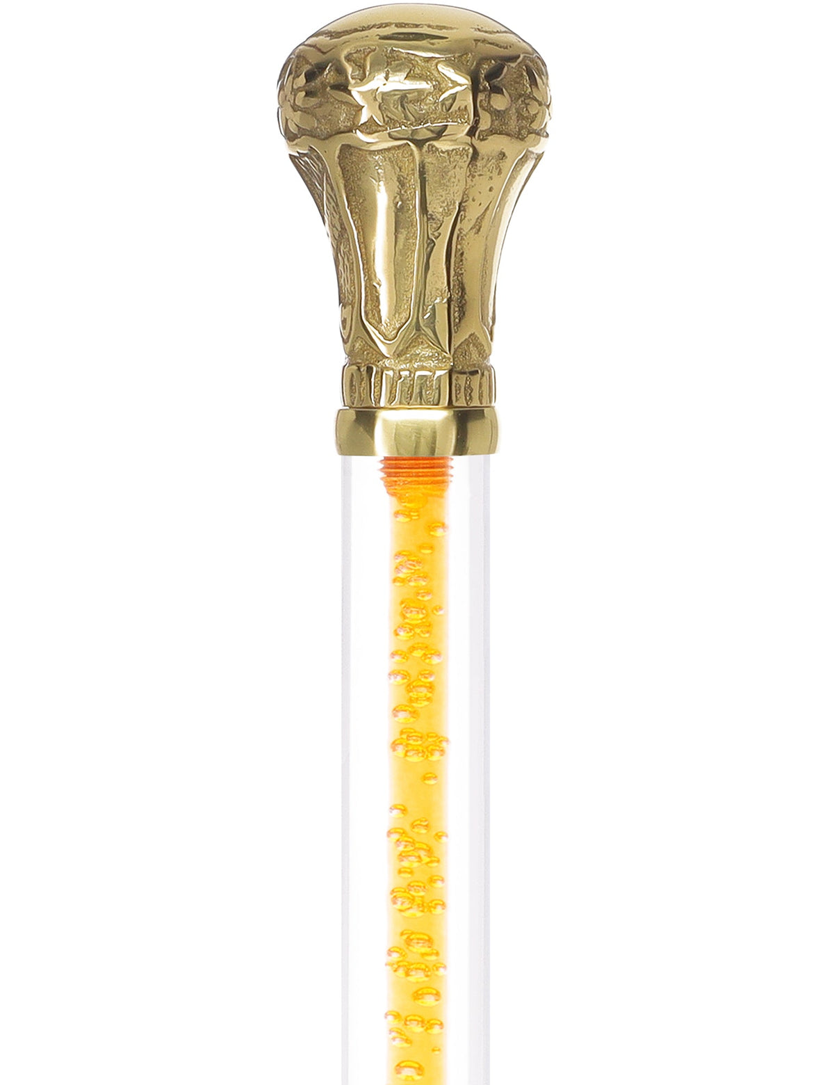 Color Crystal Elegance Brass Knob Cane with Invisible Acrylic Shaft Options Clear Lucite Walking Canes - Tophatter Daily Deals