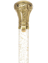 Crystal Elegance Brass Knob Cane with Invisible Acrylic Shaft Options Clear Lucite Walking Canes - Tophatter Daily Deals